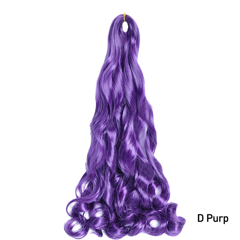 Loose Wave Braiding Hair Extensions 24" Synthetic Spiral Curls Braids Hair Pre Stretched Bouncy Braid French Curls Braiding Hair