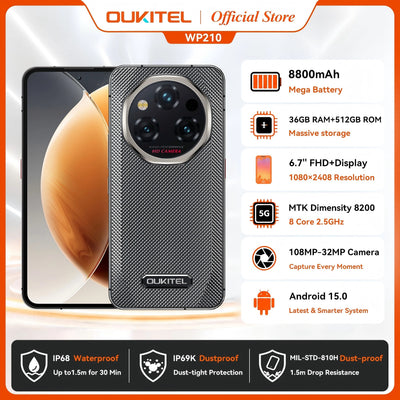 【World Premiere】OUKITEL WP210 Rugged Phone - MTK 8200 | SAMAG