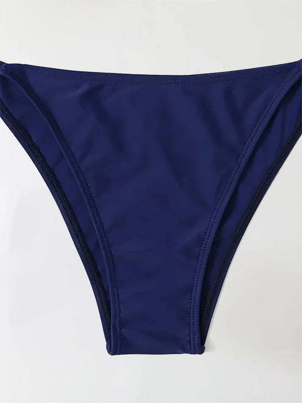 Swimwear Thong Bikini Set Sexy New Navy Blue Swimsuits | SAMAG