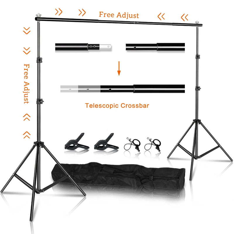 Background Stand Kit Support Frame System Backdrops  Adjustable Stand for Photography Photo Studio Chromakey Green Screen Frame