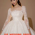 Customized Square Collar Long Sleeve Ball Gown Elegant - View 5 | SAMAG