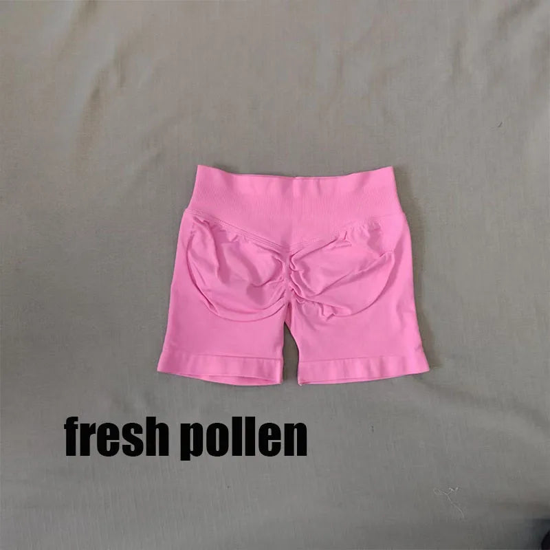 DF L0G0 Women Impact High Waist Seamless Hip Lifting Shorts Elastic Breathable Fitness Yoga Running Workout Shorts