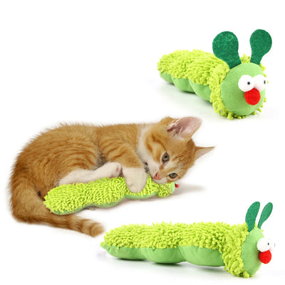 Cat Chew Toys Caterpillar Catnip Molar Silvervine Teaser | SAMAG
