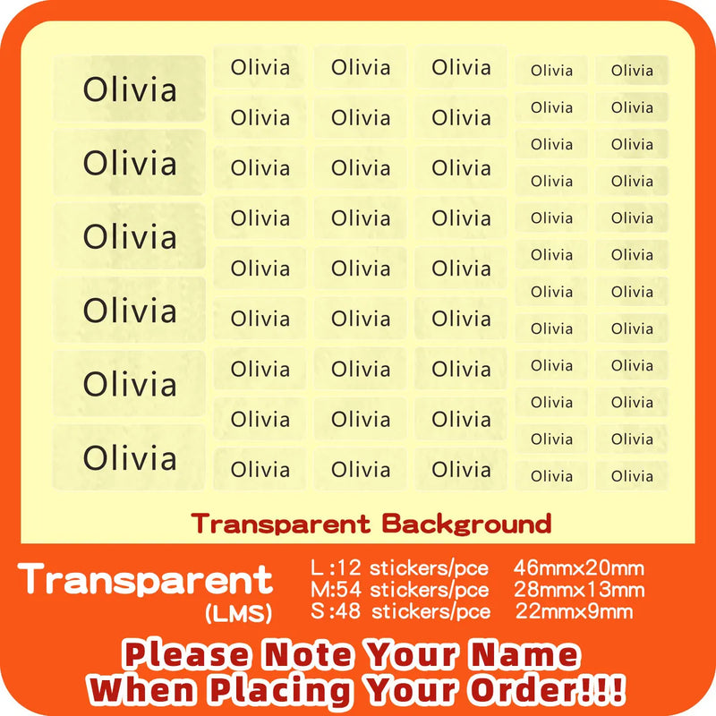 Transparent Name Sticker Custom Hebrew Waterproof Personalized Children Label for Schlool Stationery - Visuel 10 | SAMAG
