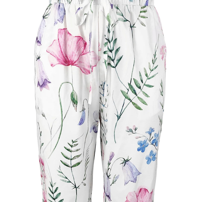 Women Summer Floral Print Shorts Casual Loose Drawstring - View 3 | SAMAG