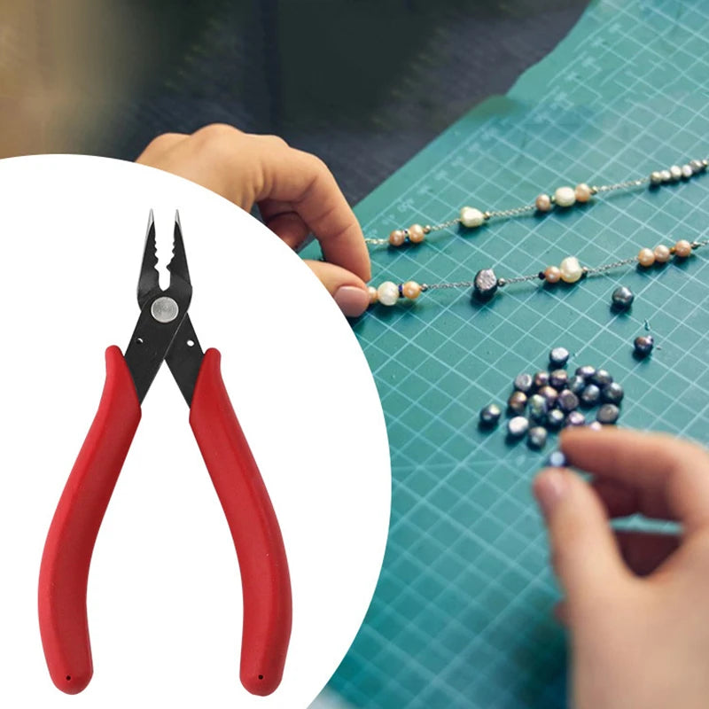 Jewelry Crimping Pliers for DIY Accessories Making Tips Tool Tweezers Nose Pliers