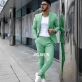 Gray Men's Suit 2 Piece Suit Summer Casual Jacket Pants Formal Wedding Tuxedo Groom Clothes Custom Color Blazer XS-5XL