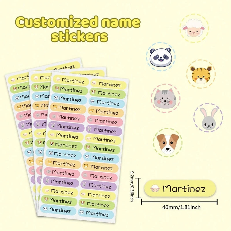 4.6CM Long Custom Name Sticker, Personalized Cartoon Fresh Cute Waterproof Modern School Supply Label, Customized Name Stickers