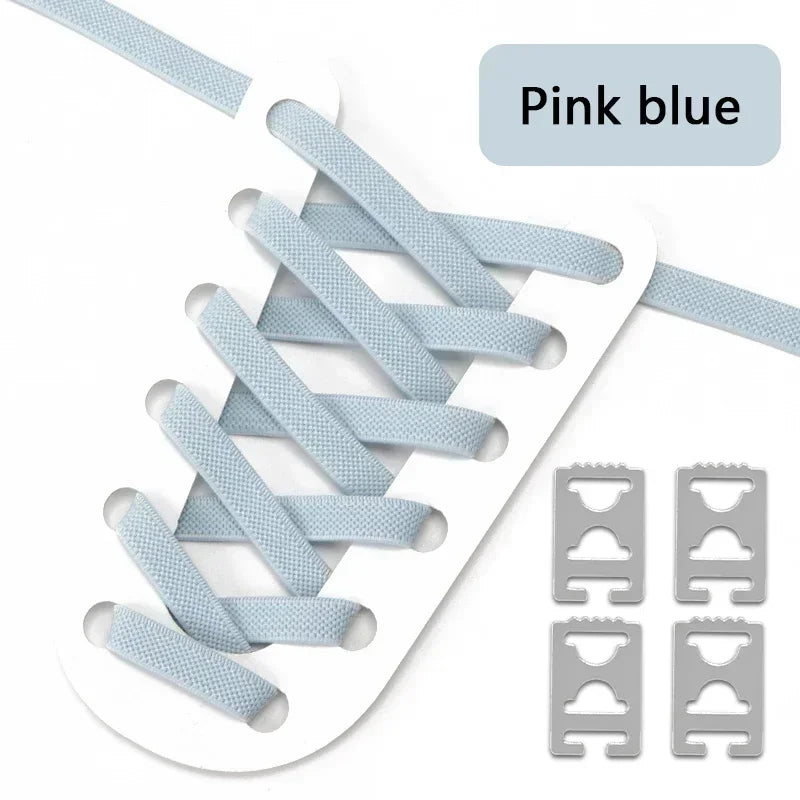 Elastic Shoelaces Without Ties Flat Shoe Laces for Sneakers Metal Buckle Lock Lazy Shoelace Mesh Precision Weaving Shoestrings