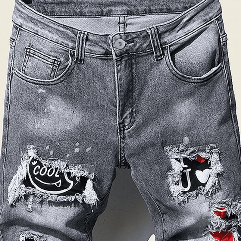 Men's Slim Stretchy Denim Jeans for Pants Tearing | SAMAG