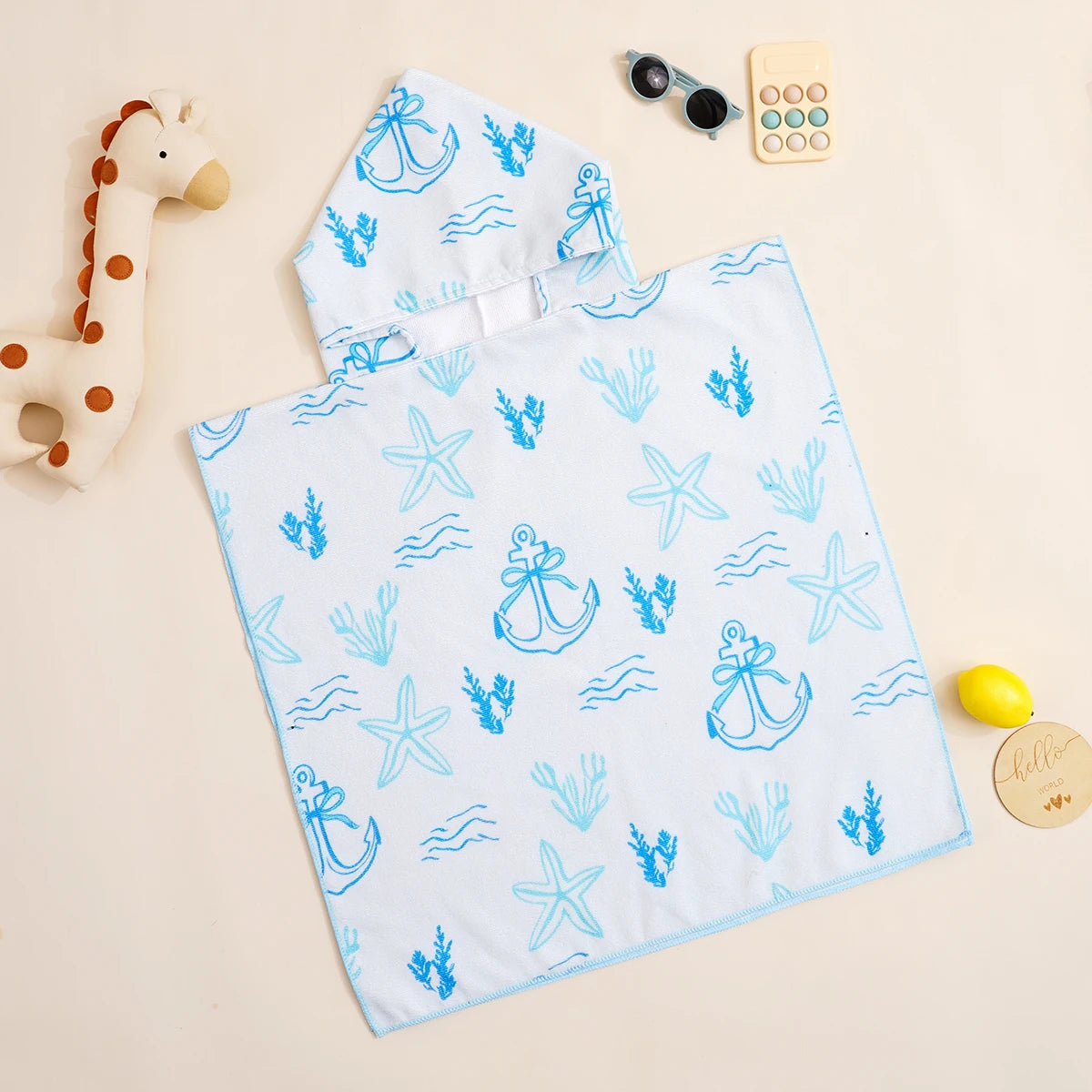Happyflute Baby Hooded Towel 1Pc Summer Ultra-Soft Microfiber Bath Towel for Infant Toddler Kids Quick Dry Absorbent Baby Towel