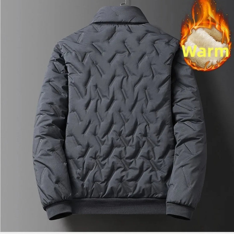 2026 Winter Jackets Men's Thickened Warm Cotton-padded Coats Fashion Stand Collar Zip Cold-proof Parkas Men Lamb Velvet Jackets