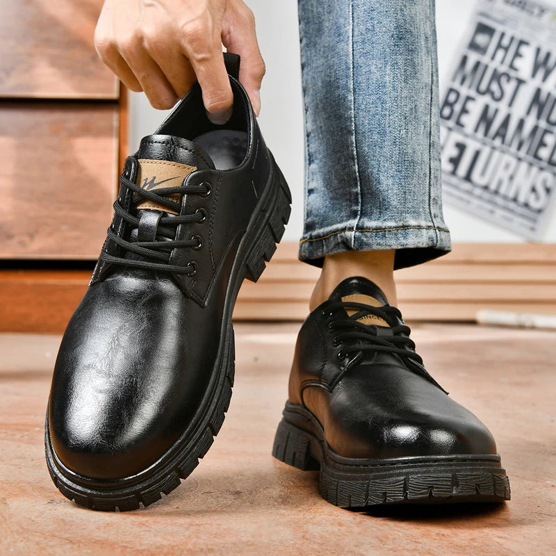 British Style Men's Dress Shoes 2026 April May Vintage Fashion Business Commute Casual Formal Leather Shoes for M