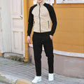 Europe and the United States new spring and autumn men's leisure waffle lattice color long - sleeved stand - View 5 | SAMAG