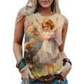 New Cute Angel Baby 3D Print Tank Tops Women Summer O-Neck Casual Vest Off Shoulder Y2k Sleeveless Top Camisole Woman Clothing