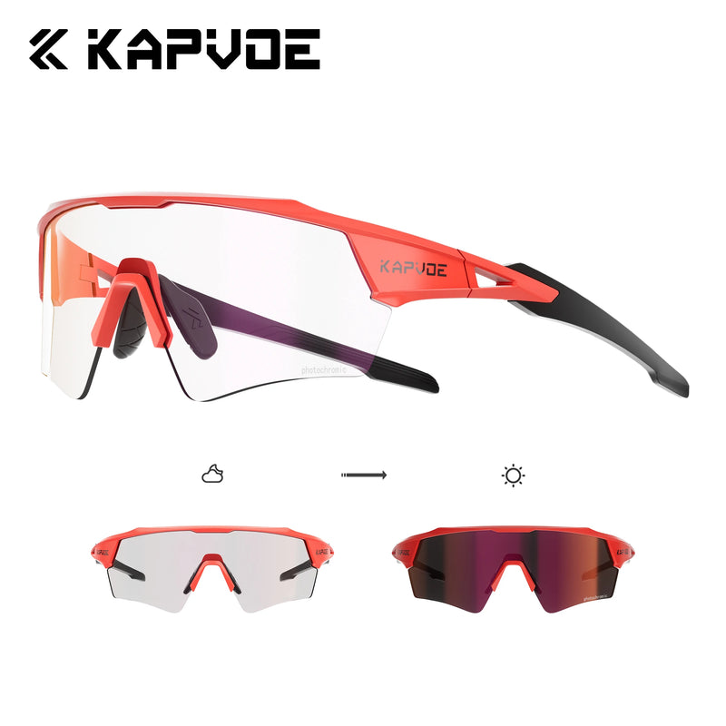 Kapvoe New Photochromic Cycling Sunglasses Men Women MTB - View 16 | SAMAG