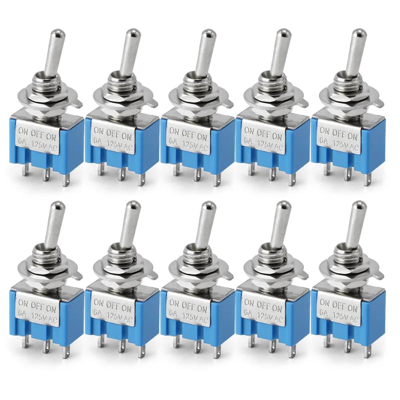 10pcs ON-OFF-ON / ON-ON Miniature Toggle Switches Mini MTS-102 103 202 203 Power Button Switch Car