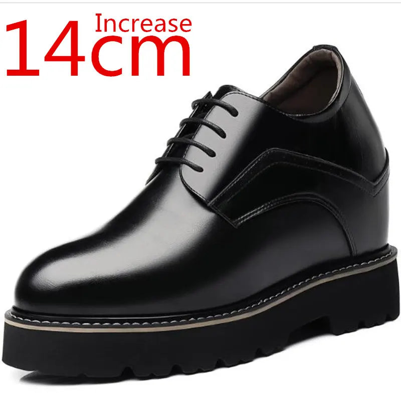 Extra-high Men's Shoes 14cm Elevator Rare Inner Height-enhancing Wedding Leather Shoes Ultra-high Heels Business Stage Shoe Male
