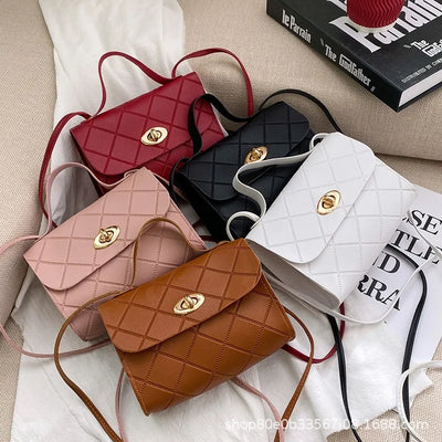 Rhombus striped square bag women handbags2025 Korean | SAMAG