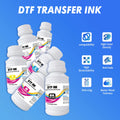 HONGCAI DTF ink 250ml x 6 combo pack , for PET film, DTF ink refill, for L1800 R1390 L805 XP15000 I3200 4720 XP600 TX800 Compatible with DTF printers (1C+1M+1Y+1K+2W)