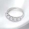 Smyoue White Gold D Color 4mm Moissanite Ring for Women 1.5CTTW Stone Match Diamond Wedding Band Bride S925 Sterling Silver