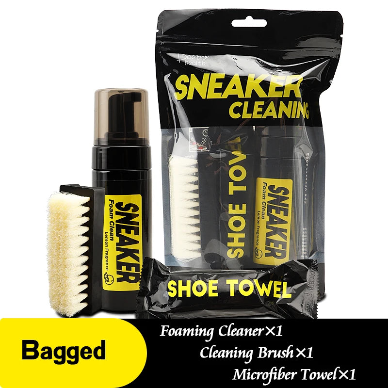 New Dry Cleaning Set for White Shoes 150ml Water-Free Foam Sneaker Cleaner with Brush and Cloth All in One Shoe Kit for Shoes