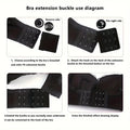 12 Adjustable Bra Extenders - 2/3/4 Hook Design, Soft Stretch Fabric, Suitable for Bras, Tanks, Swimsuits - Multicolor (Black/Gray/Beige/White) - Women's Underwear Extension Strap for Long-Lasting Support and Fit
