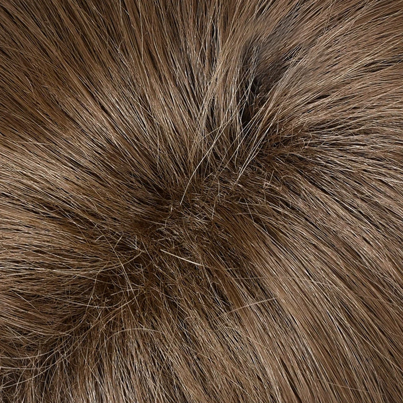 Brown Short Straight Synthetic Wig Middle Part Fluffy Anime Game Cosplay Heat Resistant Wig for Daily Party