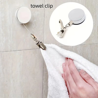 Automatic Retractable Towel rack, no punching | SAMAG