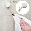 Automatic Retractable Towel rack, no punching self-adhesive wall hanging towel holder, automatic rebound with strong clip