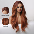 Red Brown Copper Ginger Long Wavy Synthetic Hair Wigs for Black Women Body Wave Ombre Wig Cosplay Natural Heat Resistant Wig