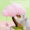 for Sakura Style Large Cat Bed with Scratching Post Minimalist Cat Tree with Cozy Cushion Pink