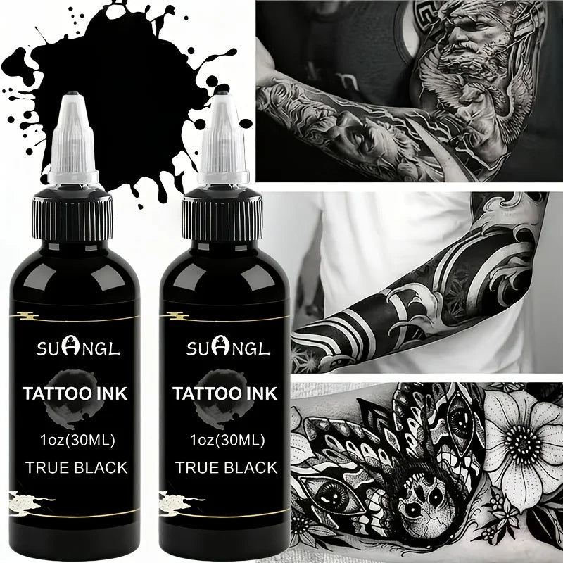 30ML Black & White Tattoo Ink, Professional Tattoo Black Ink with High Brightness and Fine Particles for Easy Application.