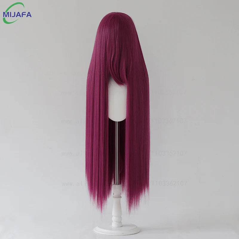 Very High Quality 600g 68 Colors 40 Inch 100cm Long Straight Cosplay Wig With Bangs Heat Resistant Hair Anime Wigs + Wig Cap