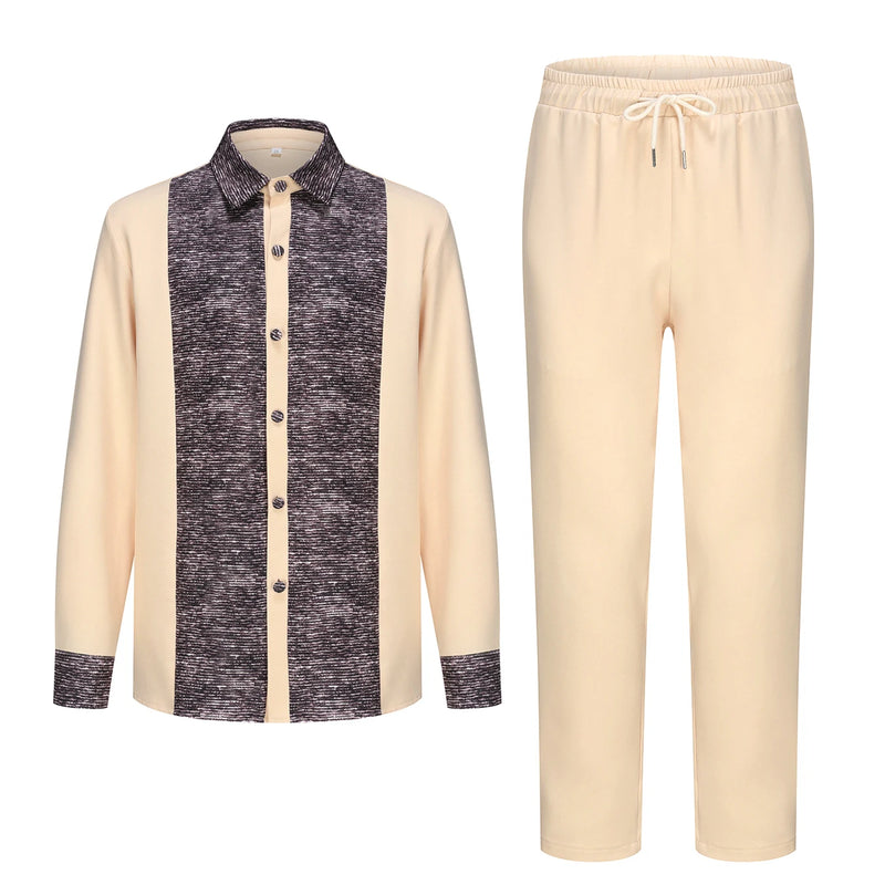 African Traditional Dress Men's Suit Long Sleeve Ethnic Style Printed Patchwork Shirt Casual Pants 2 Piece - View 2 | SAMAG