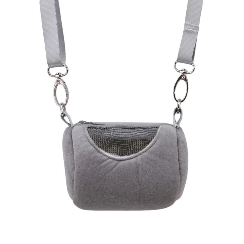 Pet Cage Cross Body Accessories Soft Practical House Travel Portable Squirrel Visible Mesh Hamster Carrier Bags Cylinder Design
