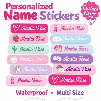 132 Personalized Name Stickers for Kids, Custom | SAMAG