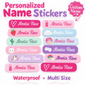 132 Personalized Name Stickers for Kids, Custom Waterproof Name Labels for Bottles, Lunch Boxes, School Supplies