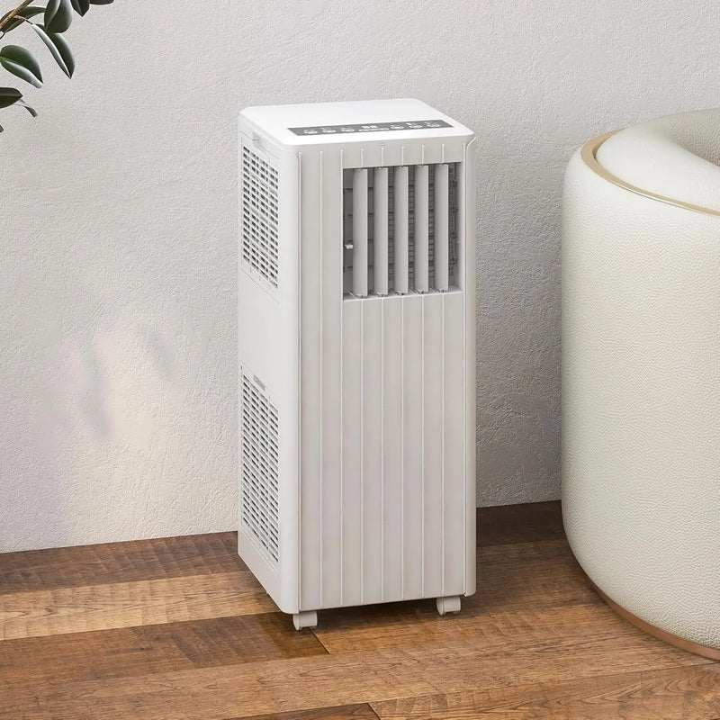 8000 BTU Portable Air Conditioner Quiet Sleep Mode, 3-in-1 Cooling Dehumidifying Fan for 350 Sq Ft Rooms, Energy-Saving 24-Hr Timer, AC Unit with Remote Full Window Kit White