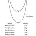ORSA JEWELS 100% 925 Sterling Silver Link Chain Necklaces Minimalism Snake/Paperclip/Box/Figaro/Chopin/Cuban Chains 40-60cm