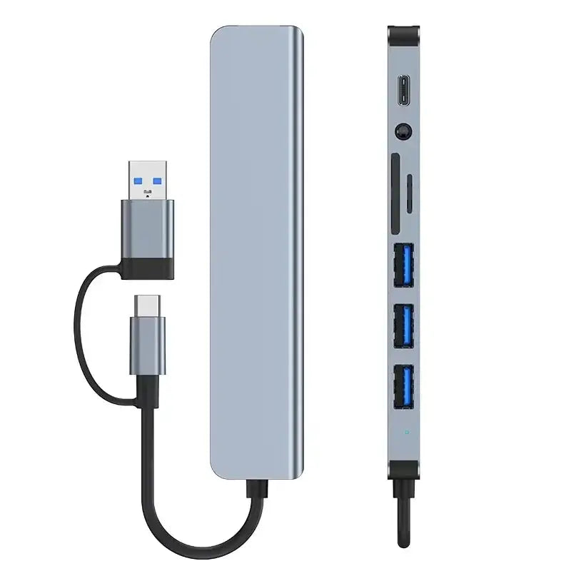 8 in 2 USB-C HUB USB Splitter USB Extender with 4 USB Port 1 USBC Port TF/SD Card Reader Audio Output Compatible with MacBook