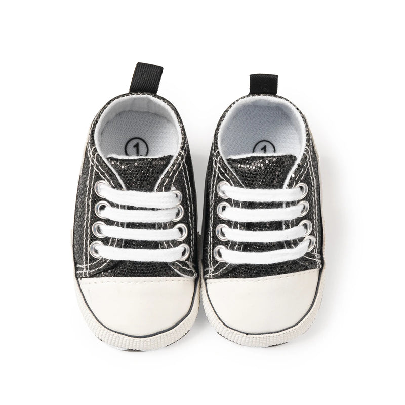 Newborn Baby Shoes Classic Sequins Canvas Cotton - View 11 | SAMAG