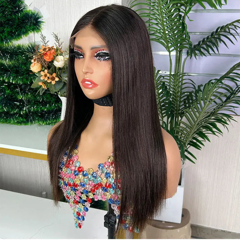 Straight Human Hair 5X5 Silk Top Full Lace Human Hair Wig Peruvian Remy Hair Silk Base Full Lace Wig With Baby Hair