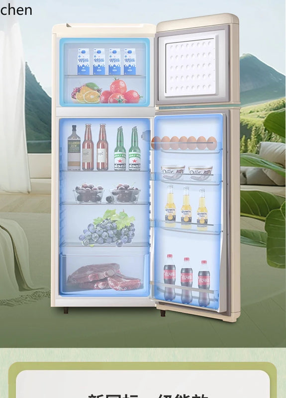 ZMLrefrigerator household mini small refrigerator double door office energy saving power saving bass
