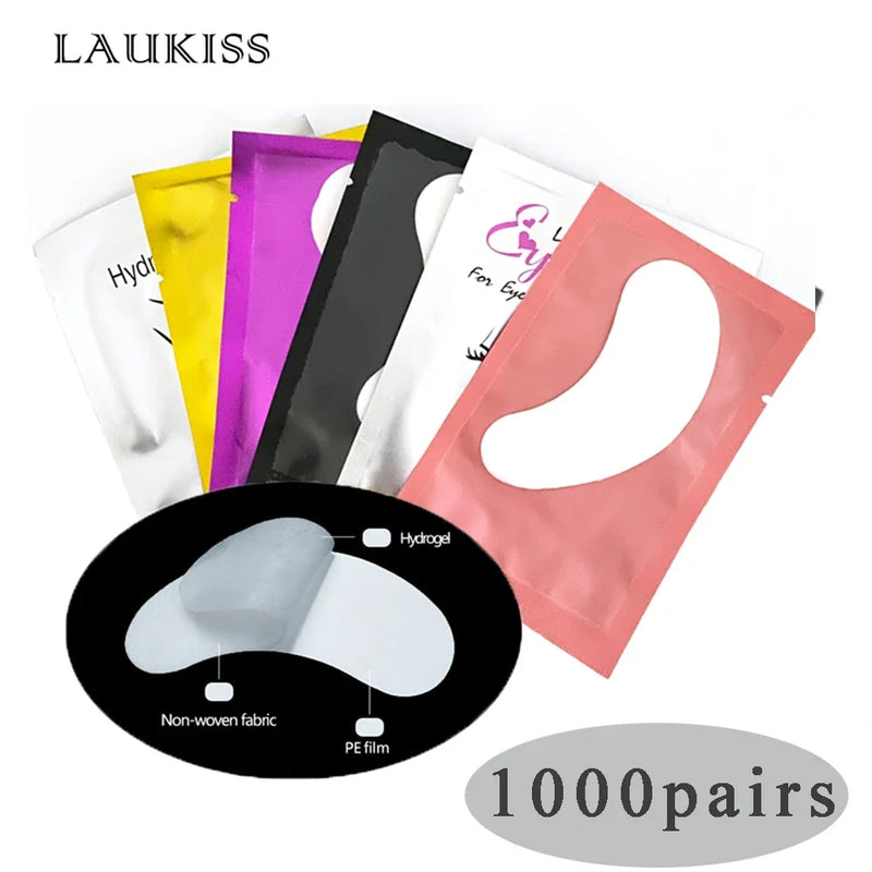 50/500/1000pcs Hydrogel Patches for Eyelashes Building Eyelash Extension Under Eye Pads Lash Stickers Tools Wholesale LAUKISS