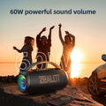 Zealot-P12 Speaker 60W Portable Bluetooth Speaker with IPX6 Waterproof, Comfortable handle,Controllable lighting,TF,USB