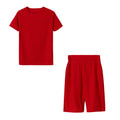 2024 New Summer Round-neck Solid Color Short-sleeved Two-piece Yoga Shorts Women's Sports Suit