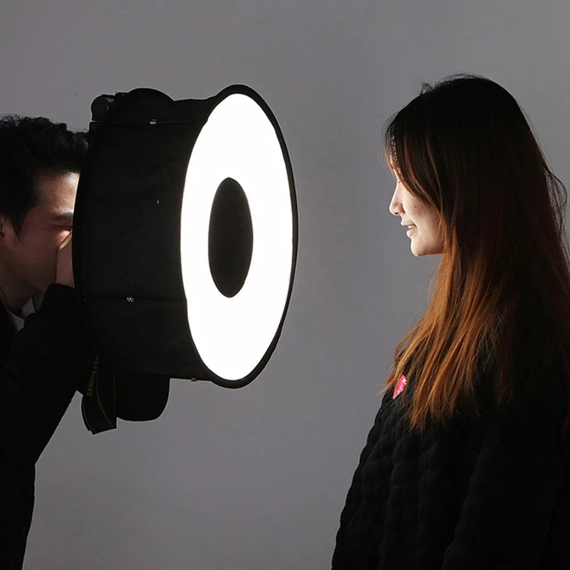 45cm 18" Easy-folded Ring Softbox Speedlight Flash Diffuser Reflector for Canon Nikon Portrait Photography
