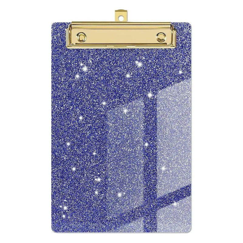 Pink Glitter Writing Clip Board, Flat Metal Clip, Ideal for Office, Classrooms, Acrylic Clipboards