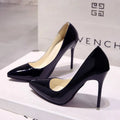 New women's Pumps Female Fashion Patent Leather Sexy Pointed Toe high heels Large size work shoes Wedding Shoes Size 44